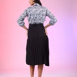 Krunal Raiyani Print Crepe Fit & Flare Dress image 3