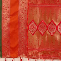 OFLINE SELECTION Checked Zari Pure Silk Paithani Saree image 2