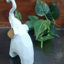 Afterstitch White 3D Elephant idol statue Idol Showpiece image 4