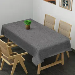 KLOTTHE Grey Cotton 6-Seater Table Cover with Embellished details-picture-10