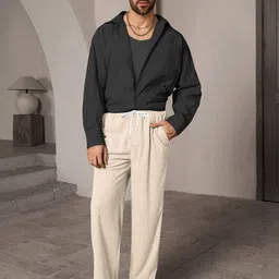 KAJARU Men Loose Fit Wrinkle Free Trousers image 2