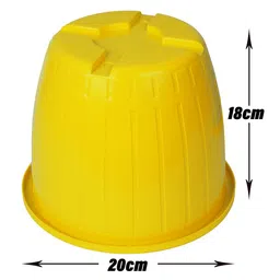 Kuber Industries 2-Pcs Yellow & Red Plastic Flower Pots Planters image 3