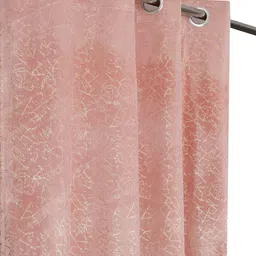 GEET CREATIONS Pink & Gold-Toned Abstract Room Darkening Long Door Curtain image 4