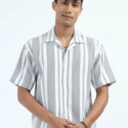 NEVER NEUD Men Relaxed Opaque Striped Casual Shirt-picture-14