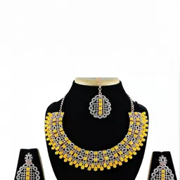 VATSALYA creation Alloy Gold- plated Yellow Jewellery Set image 2