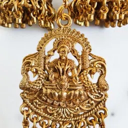 SAPRAA TRENDS Women Gold-Plated Necklace & Earrings With Maang Tika image 2