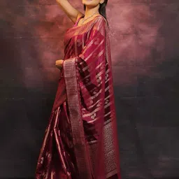 AMRUTKALA SAREES Ethnic Motifs Woven Design Zari Banarasi Saree image 2