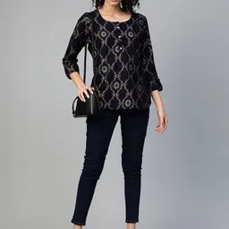 HIGHLIGHT FASHION EXPORT Women Floral Print Top image 4