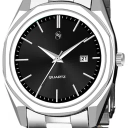 Shocknshop Men Patterned Stainless Steel Straps Analogue Multi Function Watch WCH153Black image 4