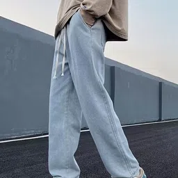 KPOP Men Regular Fit Mid-Rise Light Fade Jeans image 2