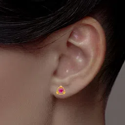 C KRISHNIAH CHETTY JEWELLERS PVT LTD 22Kt Triangle Stud Gold Earrings - 2.51 g image 1