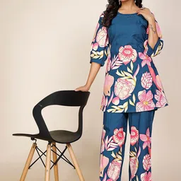 Swibona Printed Round Neck Tunic & Palazzos Co-Ords-picture-17