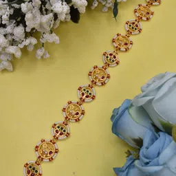 MEIRA JEWELLERY Gold-Plated Artificial Stones Studded Matha Patti Head Jewellery-picture-14