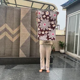 winner Brown & White Anti-Skid Floral Printed Floor Mat image 3