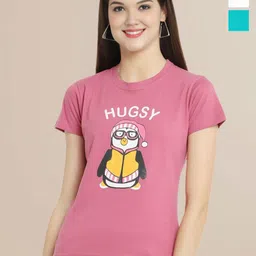 Metronaut Women Pack Of 3 Typography Printed Round Neck Cotton Donald Duck T-shirts-picture-26