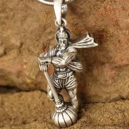 Ringzinnie Unisex 925 Sterling Silver Hanuman Ji Pendant With Chain-picture-28