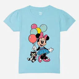 Wear Your Mind Girls Minnie Mouse Graphic Printed Round Neck Cotton T-shirt-picture-24