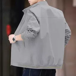 iandt Men Solid Casual Jacket image 3