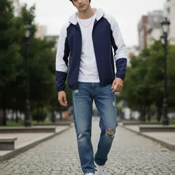 glitchez Hooded Bomber Jacket with paneled detail image 5