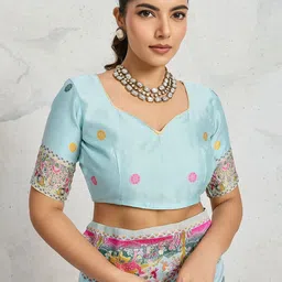 Mitera Ethnic Motifs Printed Saree With Blouse Piece image 4