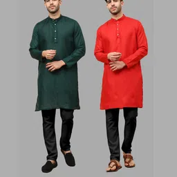 VS MALL Men Cotton Blend Kurta Sets-picture-23