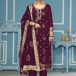 Maroosh Floral Woven Design Unstitched Dress Material-image-84