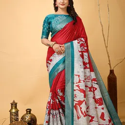 KALINI Ethnic Motifs Zari Art Silk Banarasi Saree-image-97