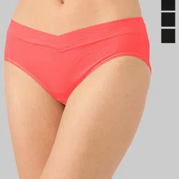 Inner Sense Plus Size Pack Of 4 Organic Cotton V Band Panties-picture-30