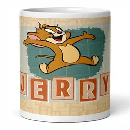 Mr UVD White & Brown Jerry Printed Ceramic Glossy Mug - 350 ml-picture-37
