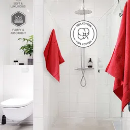 Layers Jashn Set of 3 Cotton 380 GSM Red Towel image 3