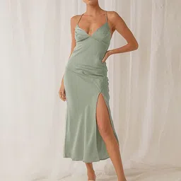 StyleCast Women Satin Sheath Midi Dress-picture-18