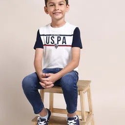 U.S. Polo Assn. Kids Brand Logo Printed Pure Cotton T-shirt-picture-42