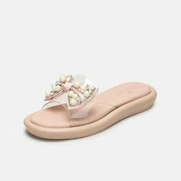 Marc Loire Women Embellished Beaded Open Toe Flats With Bows image 5