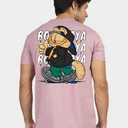 Greylongg Men Graphic Printed Round Neck Cotton Garfield T-shirt image 3