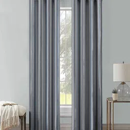 HOMEBREW FURNISHINGS Blue & Grey 2 Pieces Printed Black Out Door Curtains-picture-10