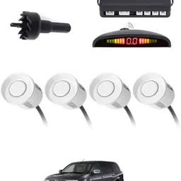 aarsh store Universal 4 White Reverse Parking Sensor-AF25N391 Universal 4 White Reverse Parking Sensor-AF25N391 Parking Sensor-picture-27