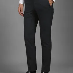 Louis Philippe Men Checked Slim Fit Trousers image 4