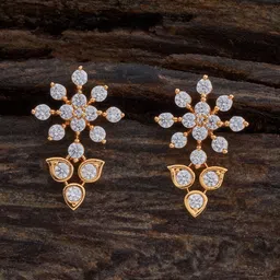 Kushal's Fashion Jewellery Gold-Plated Floral Zircon Studs-picture-31