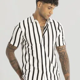 Snitch Men Smart Slim Fit Opaque Striped Casual Shirt-picture-18