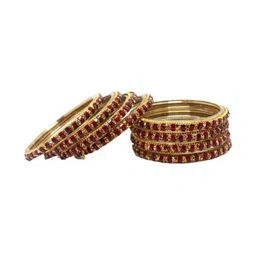 Shasmi Set Of 2 Multi Glass Artificial Stones & Beads Bangle image 2