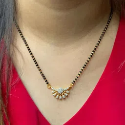 Anouk Gold-Plated Artificial Stones and Beads Mangalsutra image 2
