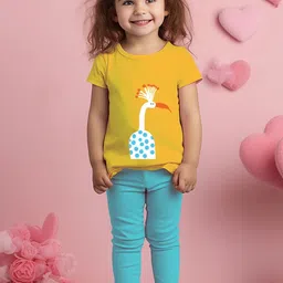 Luke & Lilly Girls Printed T-shirt with Trousers Clothing Set-picture-24