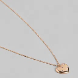 Carlton London Rose Gold-Plated Heart Shaped Pendant with Chain image 3