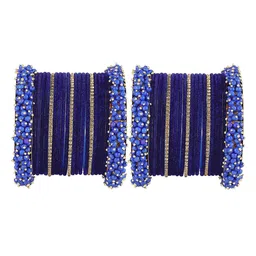 ZULKA Set Of 42 Gold-Plated Pearls Velvet Bangles-image-19