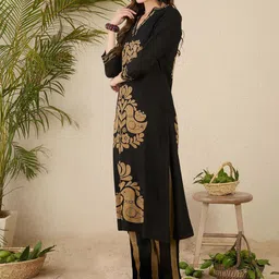 Indo era Printed A-Line Tunic & Trousers Co-Ord Set image 3