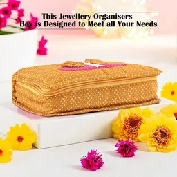 Kuber Industries Maroon & Gold Toned 3 Pieces Printed Jewellery Organisers image 2