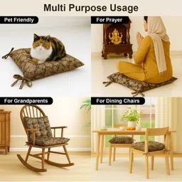 LUXEHOME INTERNATIONAL Set Of 4 Printed Square Chair Pad image 3