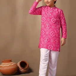 BAESD Boys Bandhani Printed Kurta with Trousers-picture-22