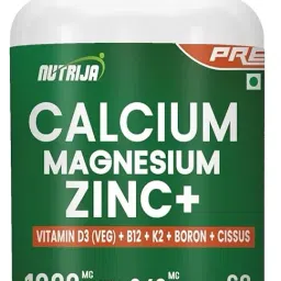 NutriJa Calcium Magnesium Zinc with Vitamin D3, Boron, K2 & B12 | Complete Bone Health & Joint Support Supplement for Men & Women (60 Capsules)-picture-22