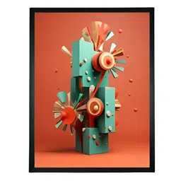 SOWPEACE Red & Blue 1 Piece Canvas Abstract Wall Photographs image 4
